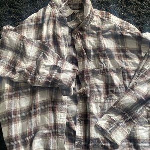 Brown and white flannel from garage
